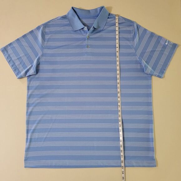 Nike Men's Blue Stripe Golf Sport Dri-FIT® Polo - Picture 5 of 13